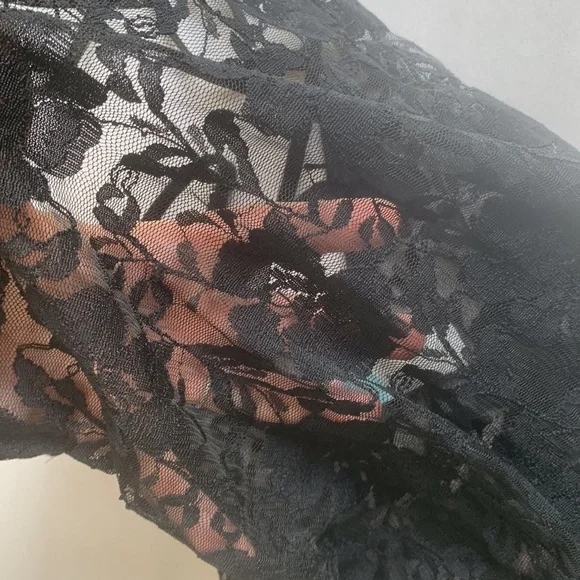 Free People Beach Black Lace Bodysuit Lingerie Top Cami Sexy Size Small - Picture 6 of 15